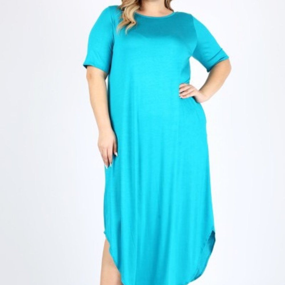 Plus Size Turquoise Maxi Dress